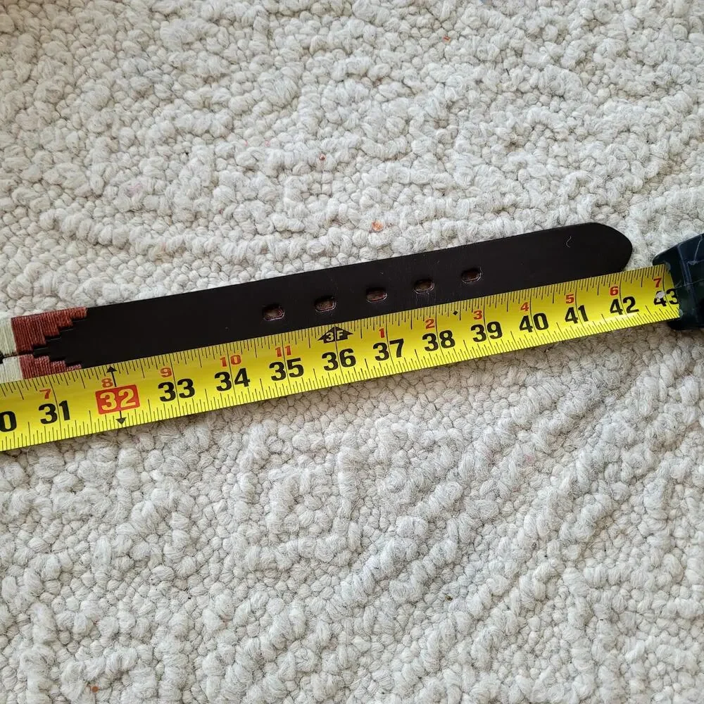 Cardon Belt Argentina Men's Embroidered Leather Belt Sz 36